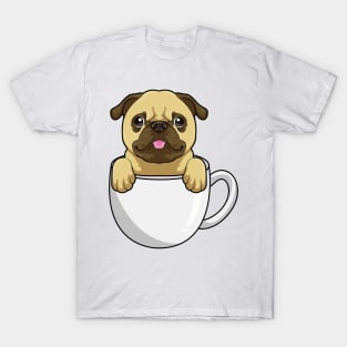 Pug with Cup of Coffee T-Shirt